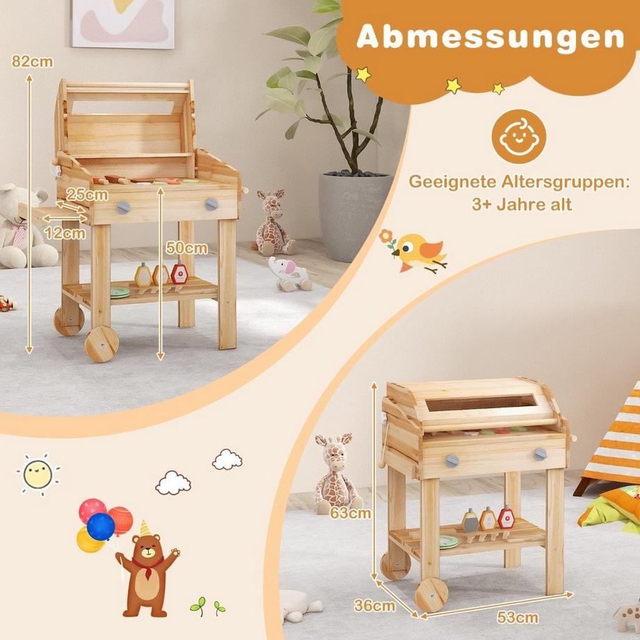 Northio  Ensemble de jeu de barbecue pour enfants avec nourriture de jeu et outils et accessoires de gril ensemble de cuisine 