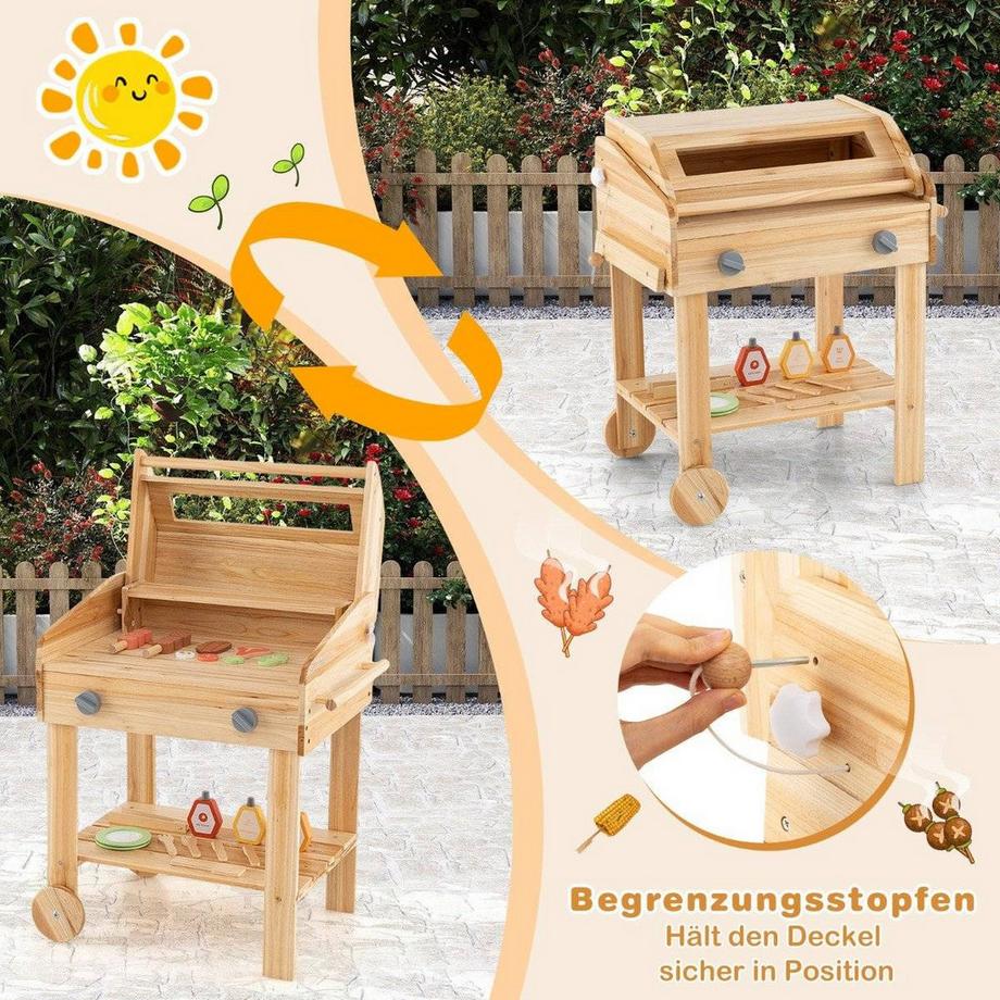 Northio  Ensemble de jeu de barbecue pour enfants avec nourriture de jeu et outils et accessoires de gril ensemble de cuisine 