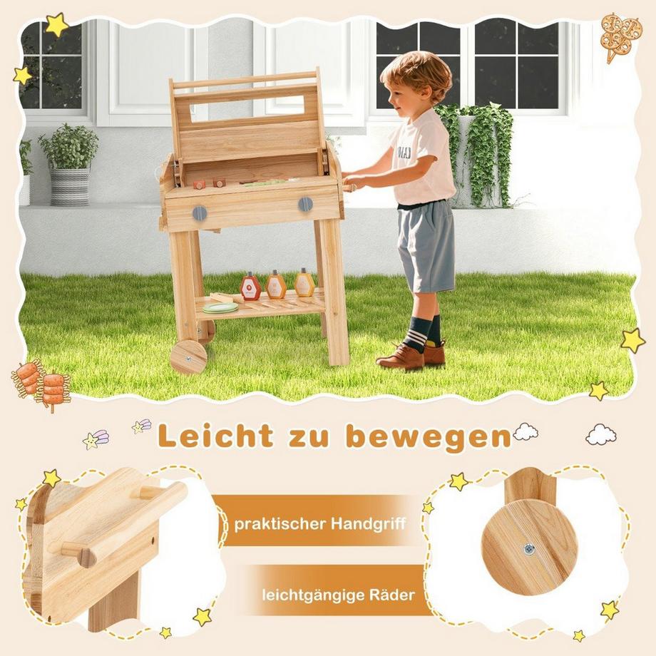 Northio  Ensemble de jeu de barbecue pour enfants avec nourriture de jeu et outils et accessoires de gril ensemble de cuisine 