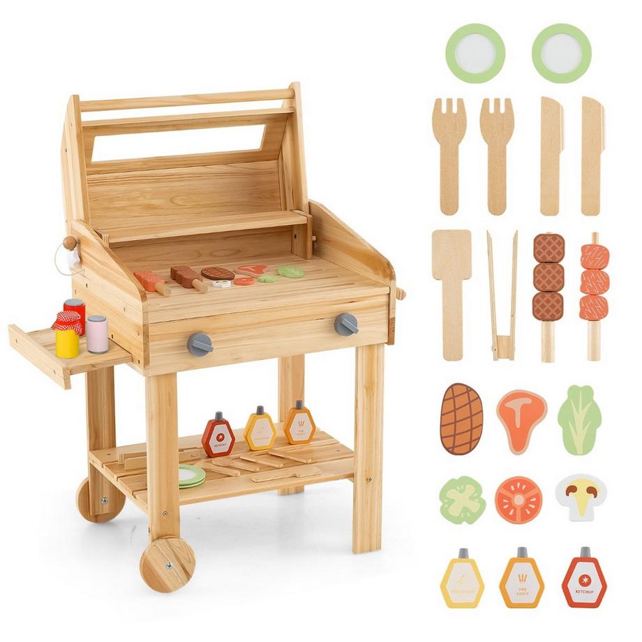 Northio  Ensemble de jeu de barbecue pour enfants avec nourriture de jeu et outils et accessoires de gril ensemble de cuisine 