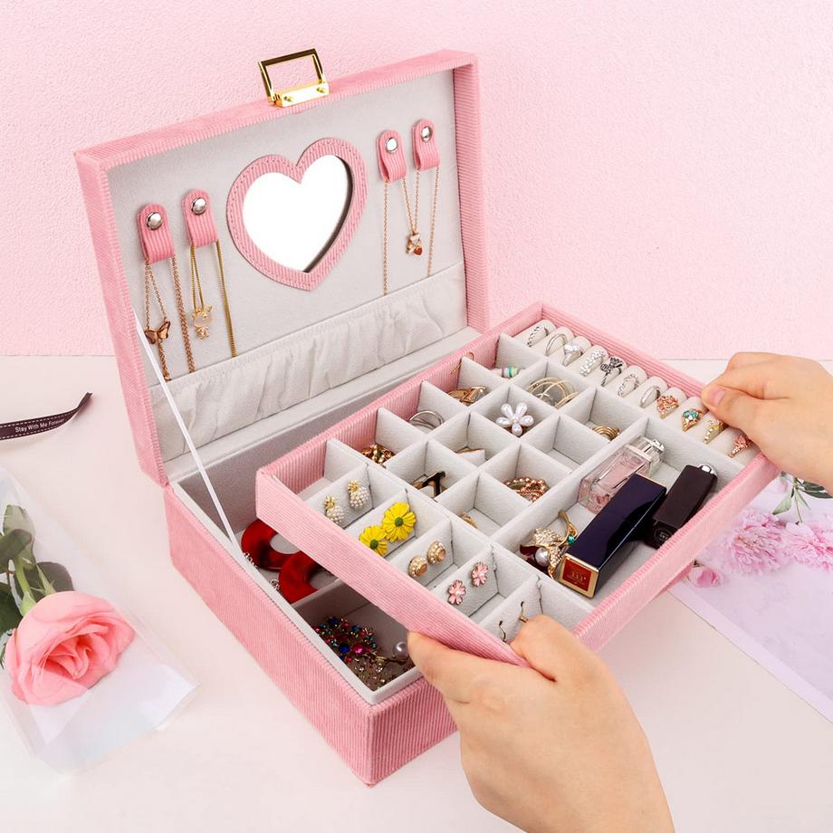 Only-bags.store  Schmuckkästchen, großes Schmuckkästchen mit Spiegel 