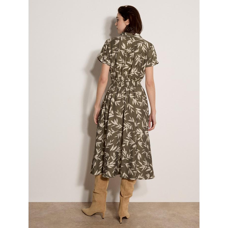 APRICOT Robe Midi à Motif de Feuilles Texturées  