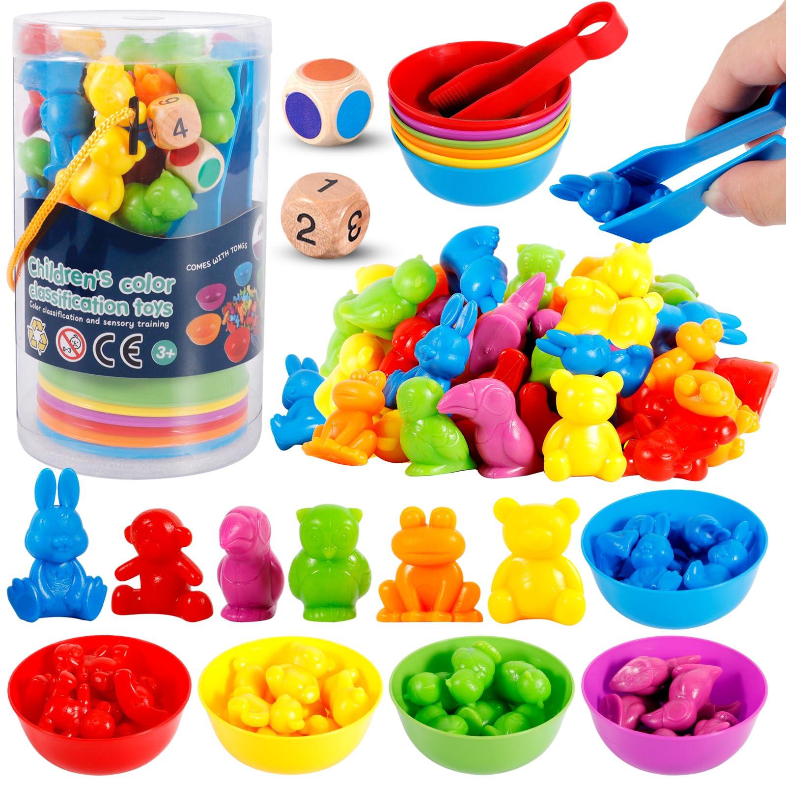 Activity-board  Jouets Tasses à trier et pinces assorties pour enfants 