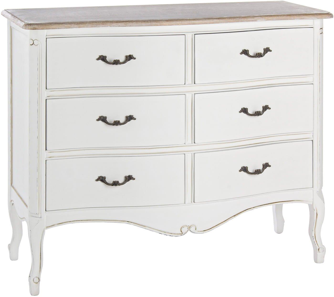 mutoni Commode en bois 6 tiroirs Justine  