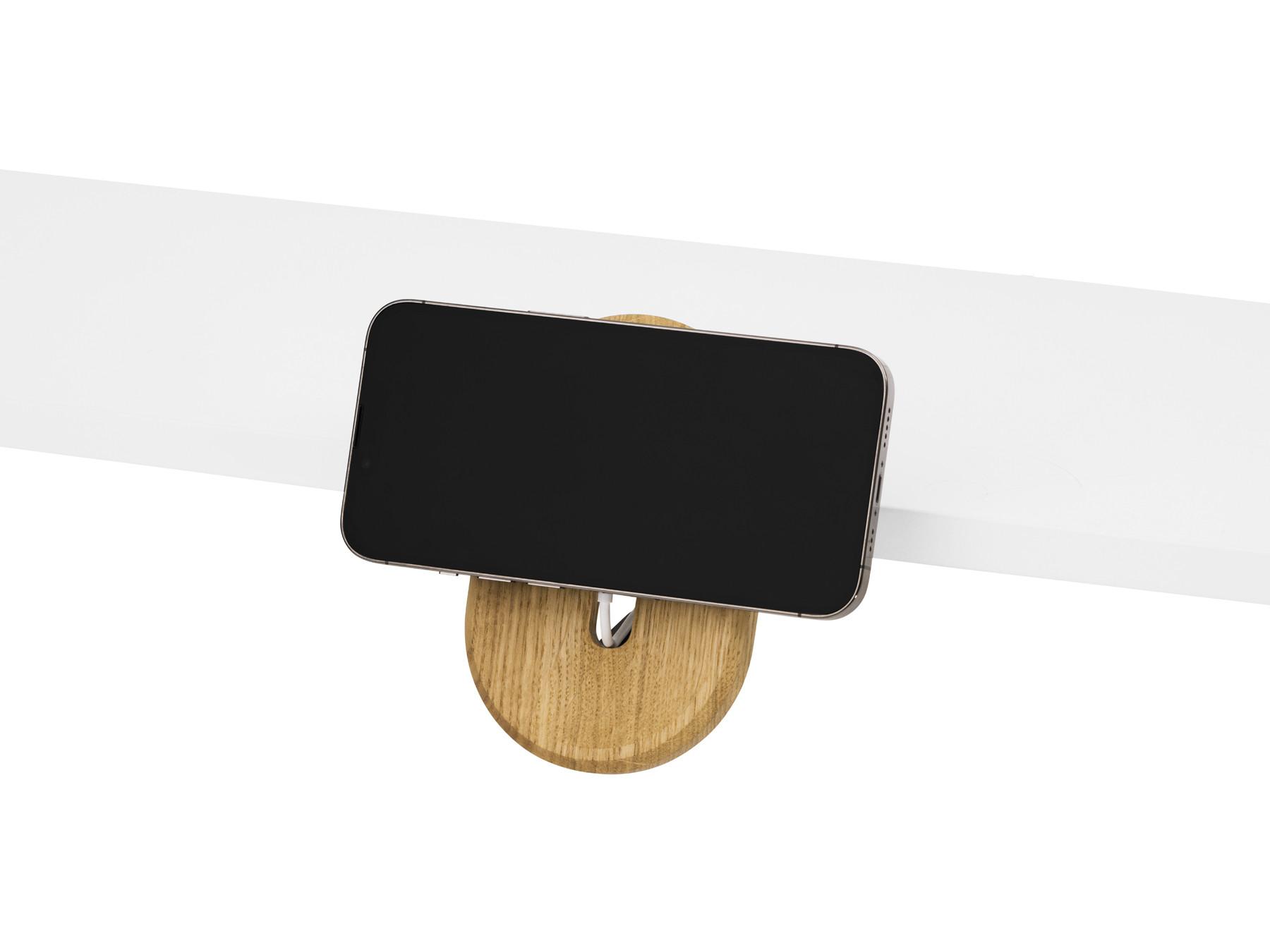 Oakywood  MagSafe iPhone Desk Shelf Mount - Support multifonctionnel pour iPhone - monté sur une étagère - chêne 