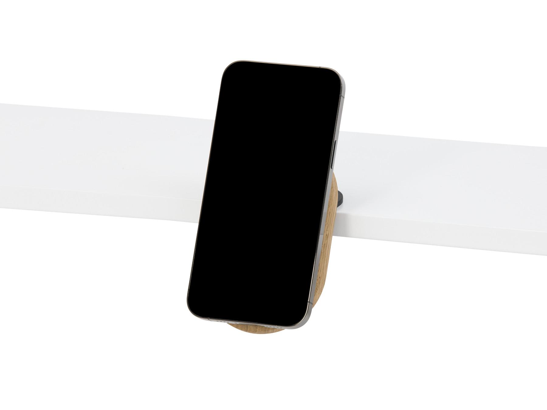 Oakywood  MagSafe iPhone Desk Shelf Mount - Support multifonctionnel pour iPhone - monté sur une étagère - chêne 