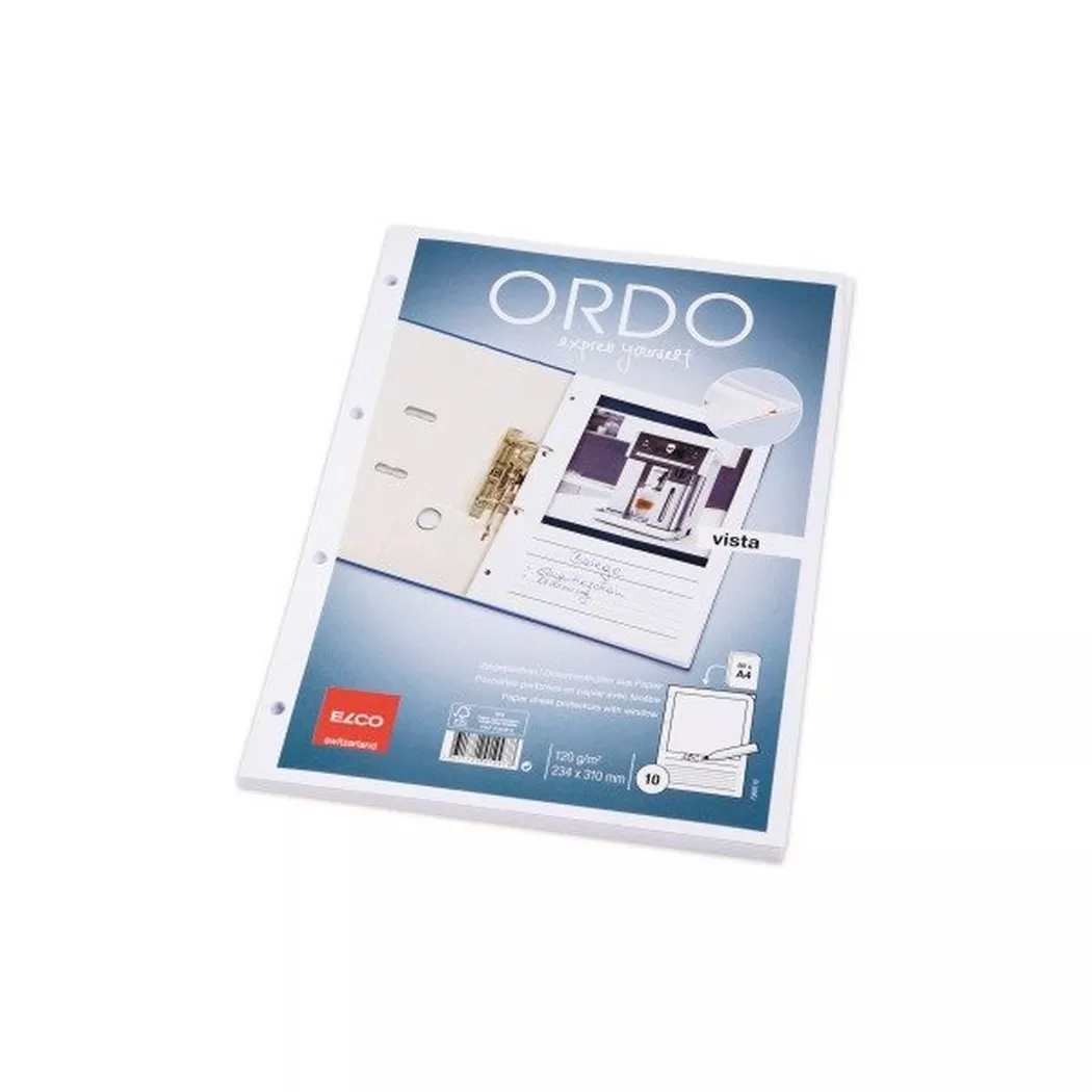 elco – Organisationsmappen Ordo Vista 73692.10 weiss, 120g, gelocht 10 Stück, One Size