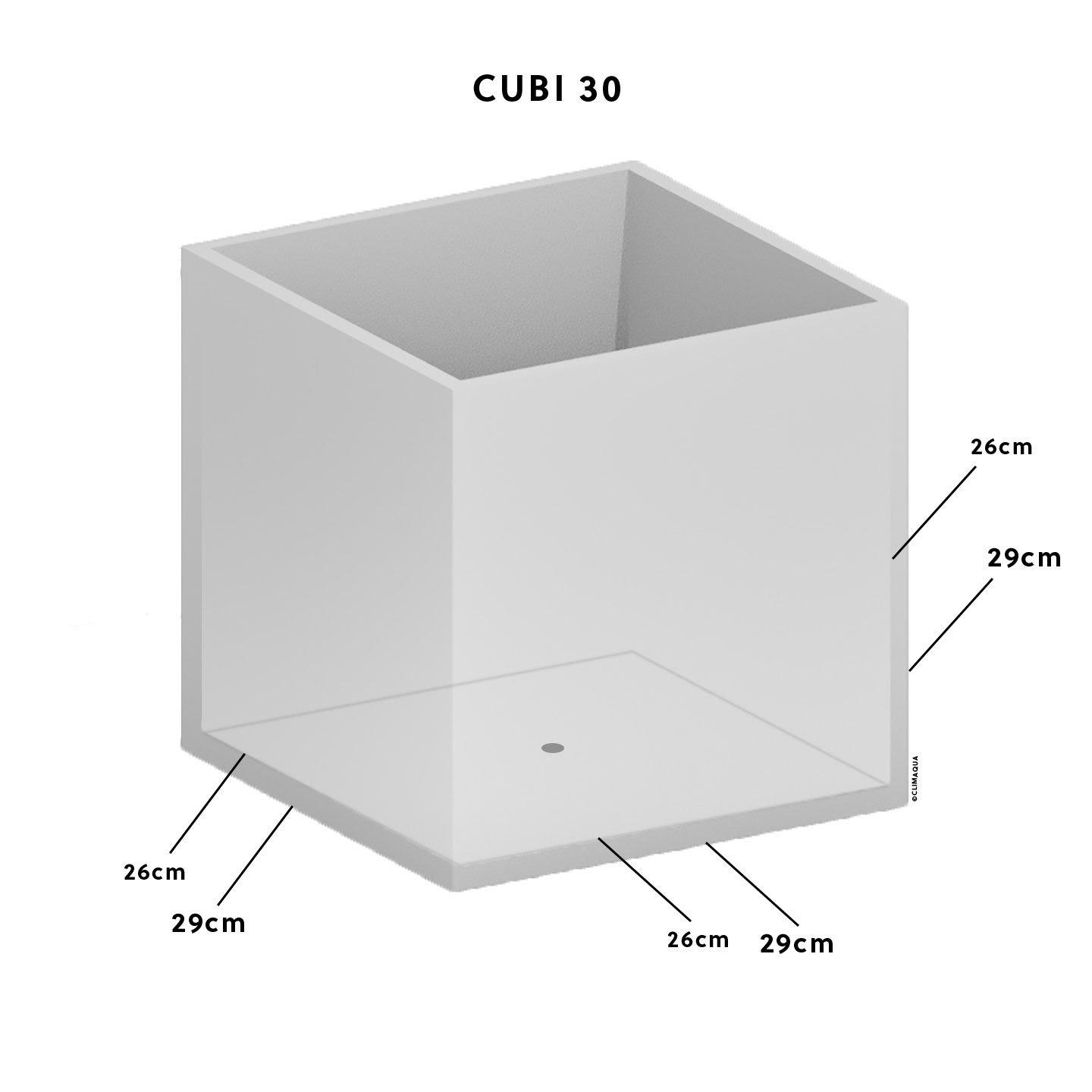 Climaqua Pflanzkübel Anthrazit eckig aus Schiefer CUBI 30 cm Rusty  