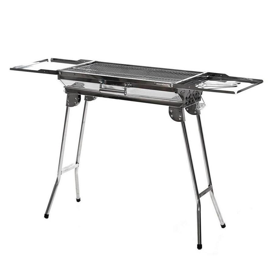 InnovaGoods  Tragbarer Holzkohlegrill – zusammenklappbar – Edelstahl 