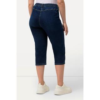 Ulla Popken  Corsaire en jean stretch Sienna, jambe étroite et taille élastique 