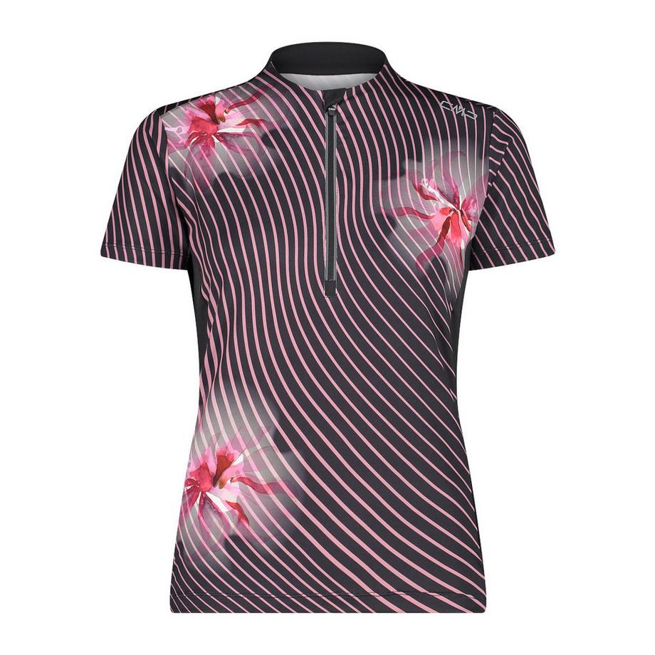 trikot mit halbem reißverschluss, damen