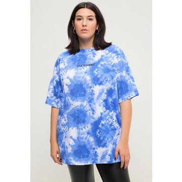 T-Shirt, oversized, Batikprint, Statement, Rundhals, Halbarm