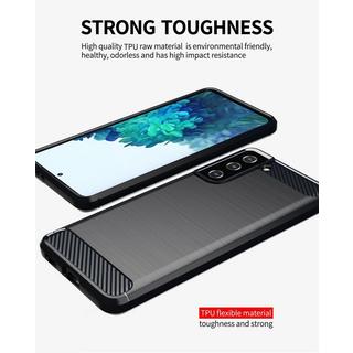 Cadorabo  Housse compatible avec Samsung Galaxy S21 PLUS - Coque de protection en silicone TPU flexible, aspect inox et fibre de carbone 