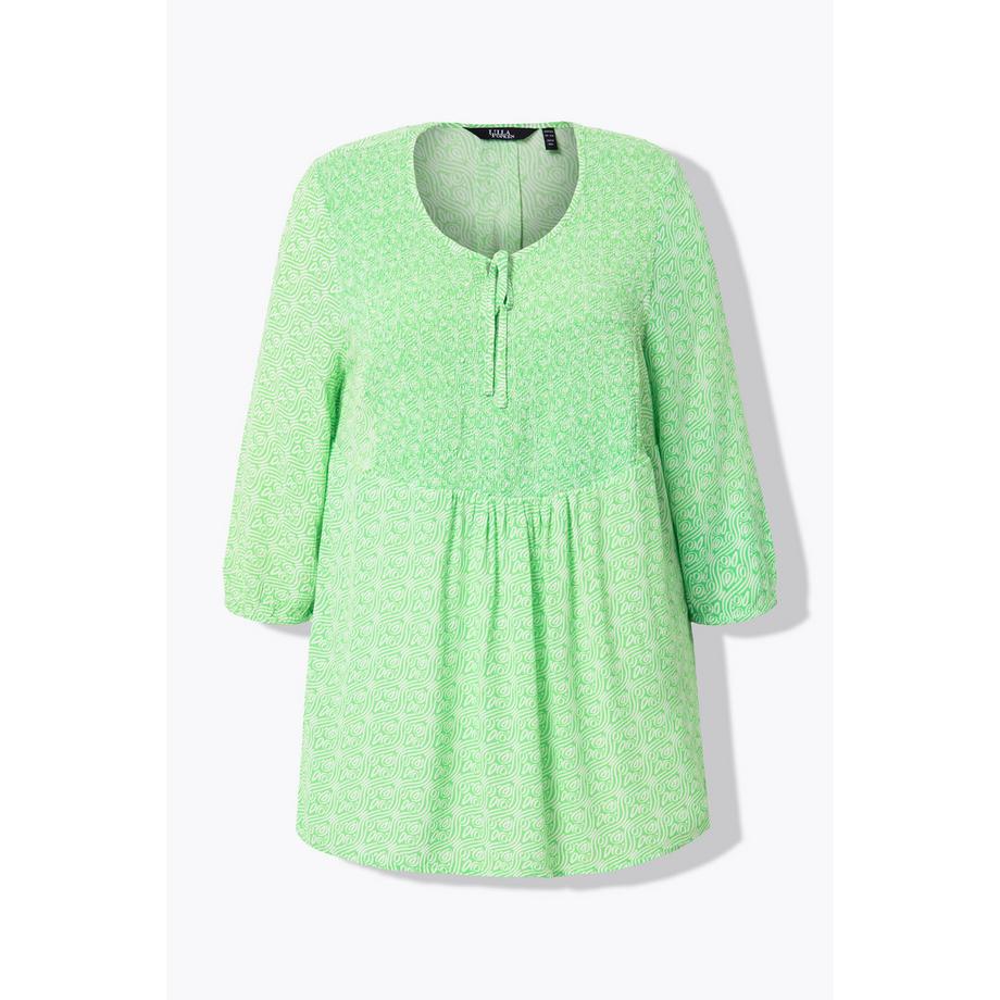 Ulla Popken Blusa Linea ad A Inserto Smock Motivo Minimal  