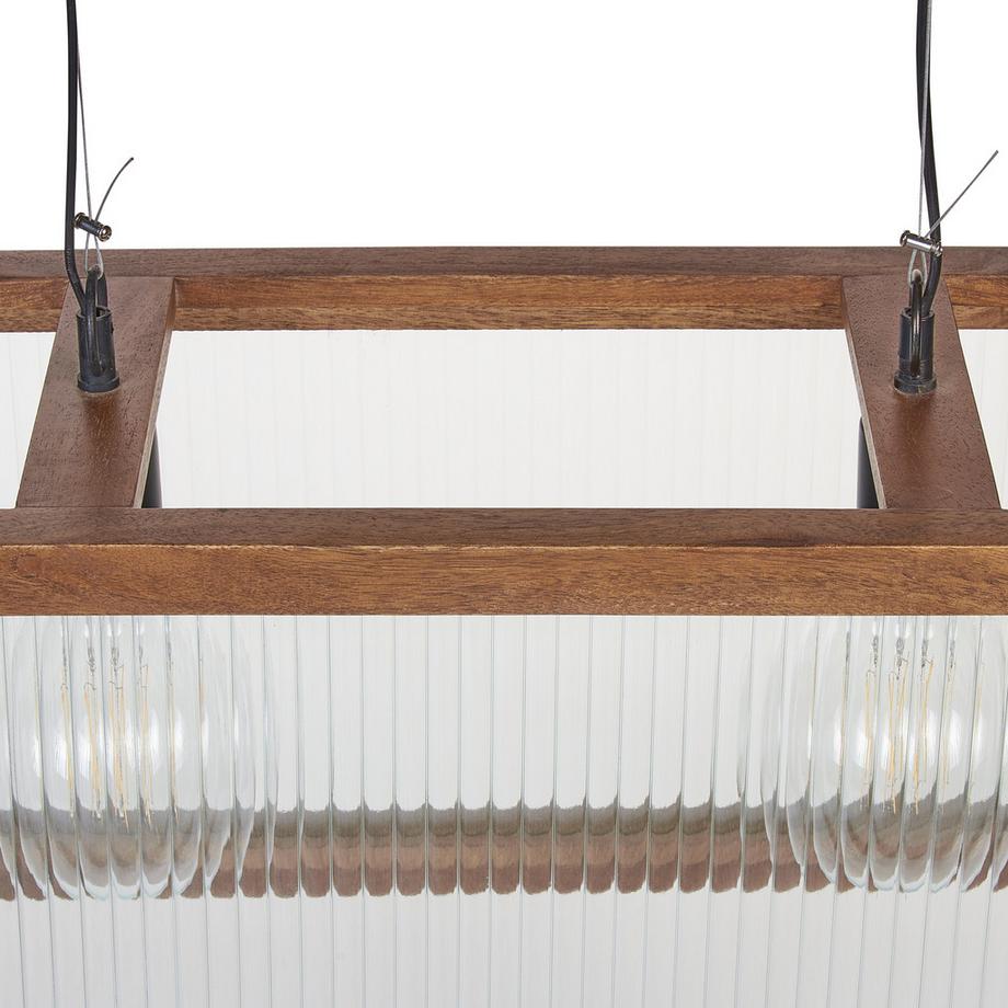 Beliani Lampada a sospensione en Legno di mango  PENNA  