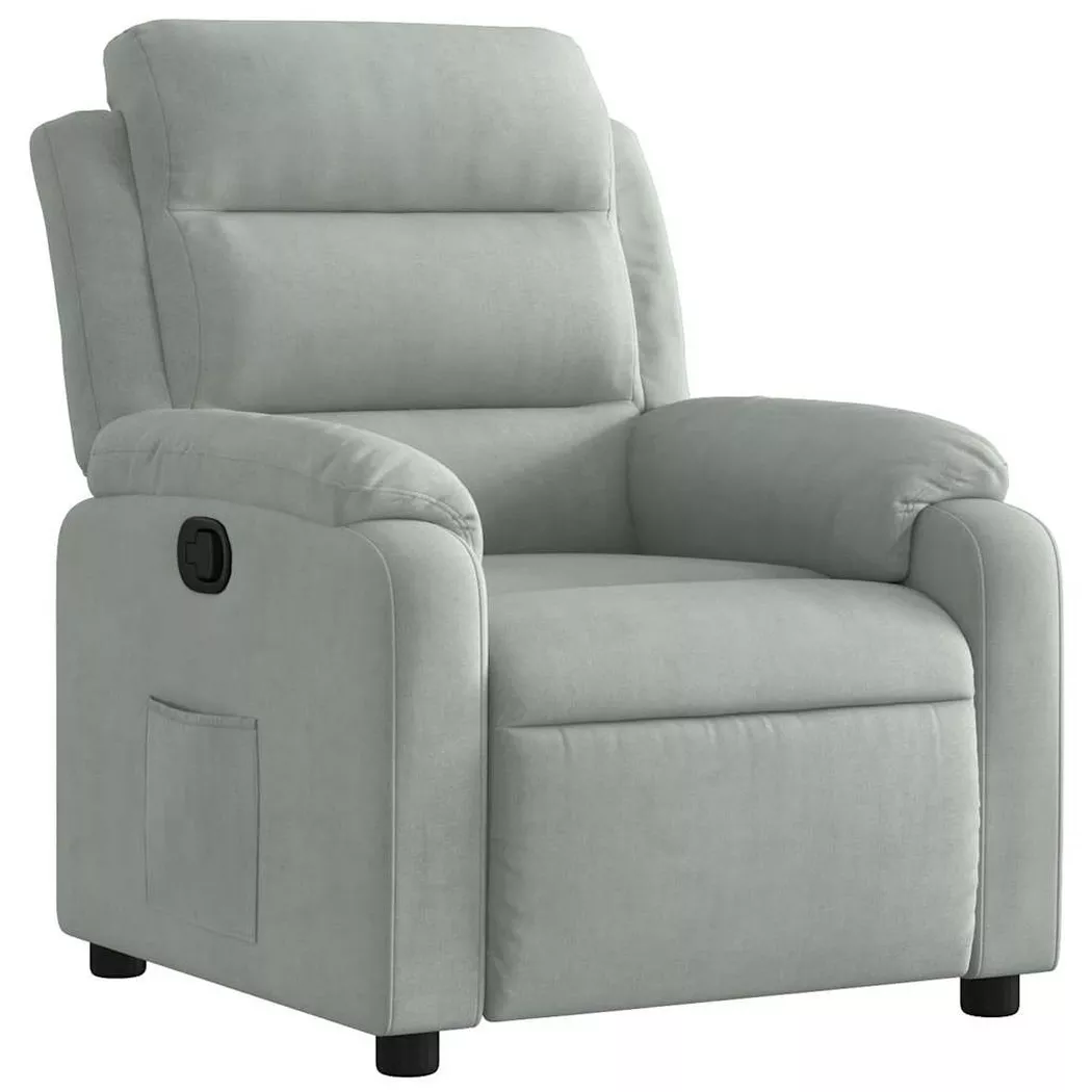 VidaXL - Fauteuil inclinable velours, One Size, Argent