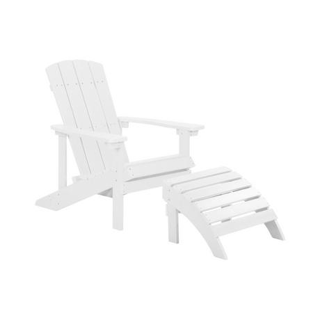 Beliani Chaise avec repose-pied en Bois synthétique Rétro ADIRONDACK  