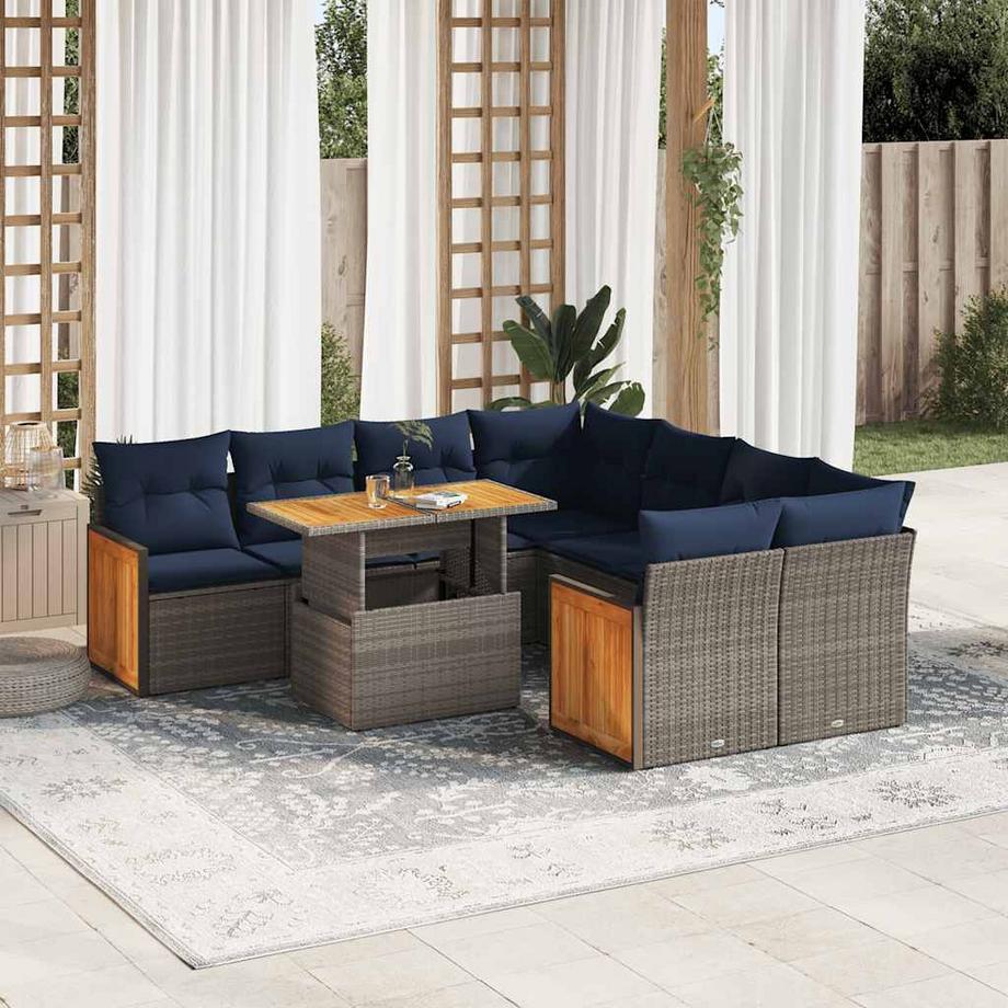 VidaXL set divano da giardino Polirattan  