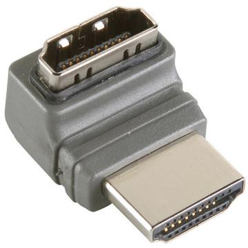 Adaptateur HDMI haute vitesse avec Ethernet Connecteur HDMI coudé à 270° - HDMI Femelle Gris