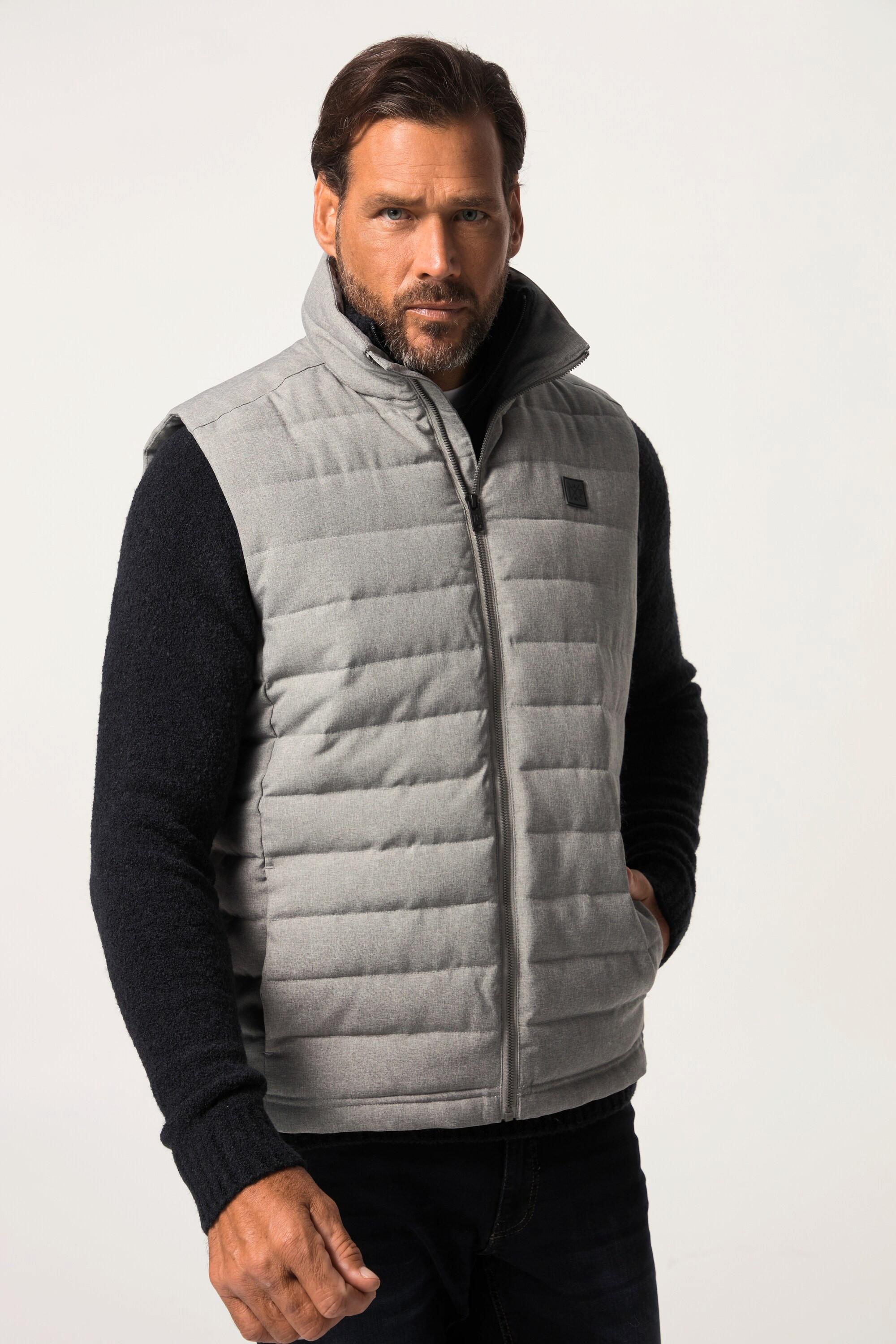 JP1880  Gilet trapuntato per l'outdoor con colletto alto e zip 