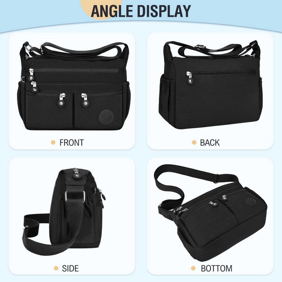 Only-bags.store Wasserdichte Umhängetasche mit vielen Fächern und grosser Kapazität  