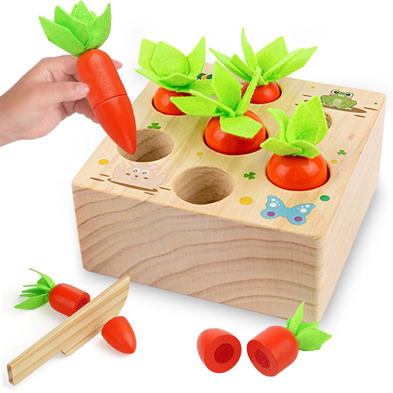 Activity-board  Holzspielzeug ,Baby Motorik Spielzeug Sortierspiel Holzpuzzle Karottenernte Sortierspiel Holzpuzzle 