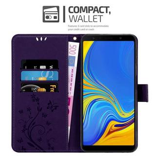 Cadorabo  Hülle für Samsung Galaxy A7 2018 Blumen Design Magnetverschluss 