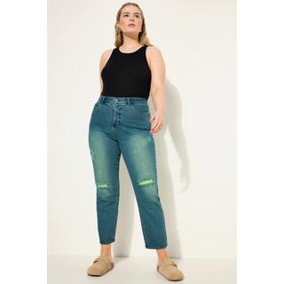 Studio Untold  Mom jeans con taglio della gamba ampio, effetto sdrucito e neon, e cinque tasche 