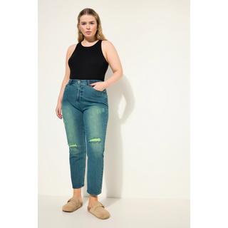 Studio Untold  Mom jeans con taglio della gamba ampio, effetto sdrucito e neon, e cinque tasche 