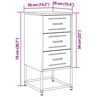 VidaXL Armoire de chevet acier  