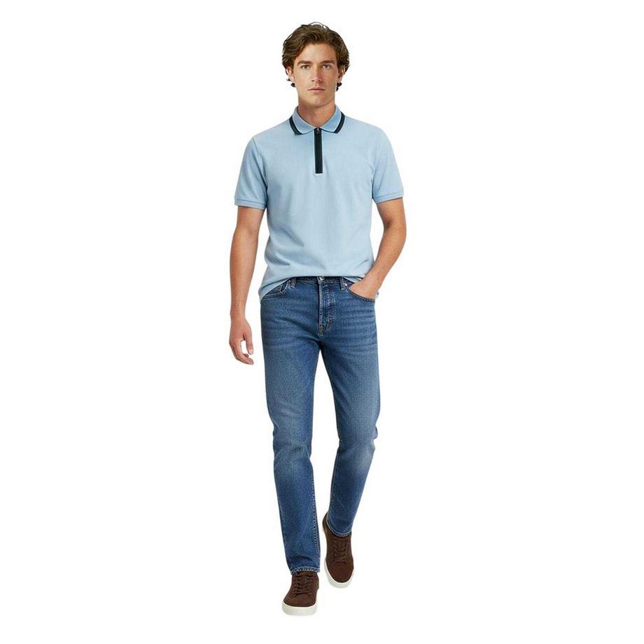 PAUL SMITH Maglietta Polo Conforme Alla Taglia con Cerniera Maniche Corte  