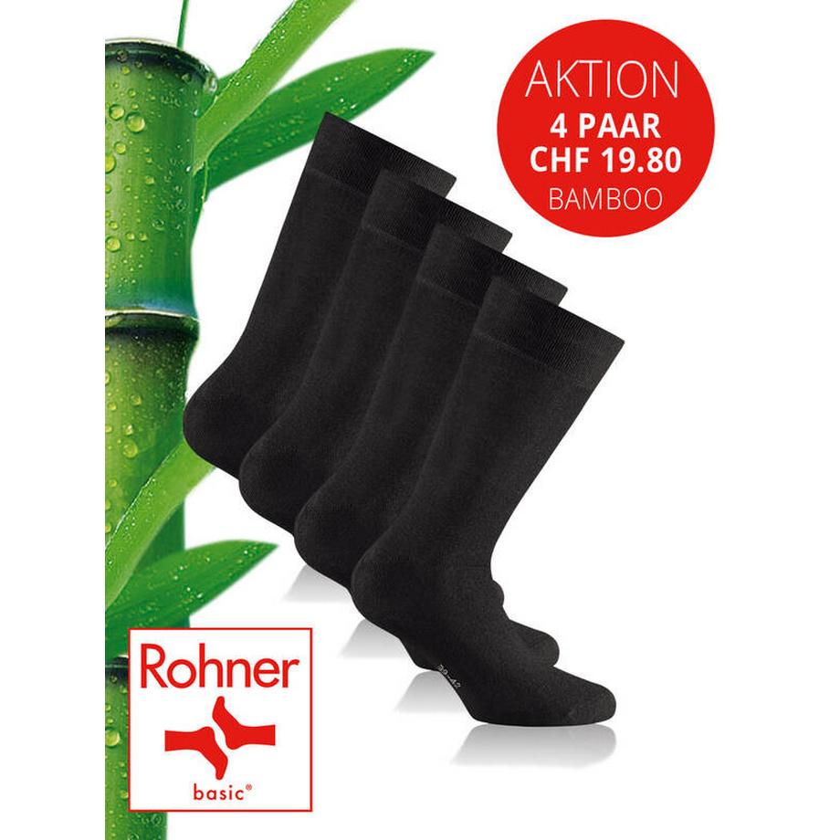 Rohner Calzini Basici in Bambù Confezione da 4  