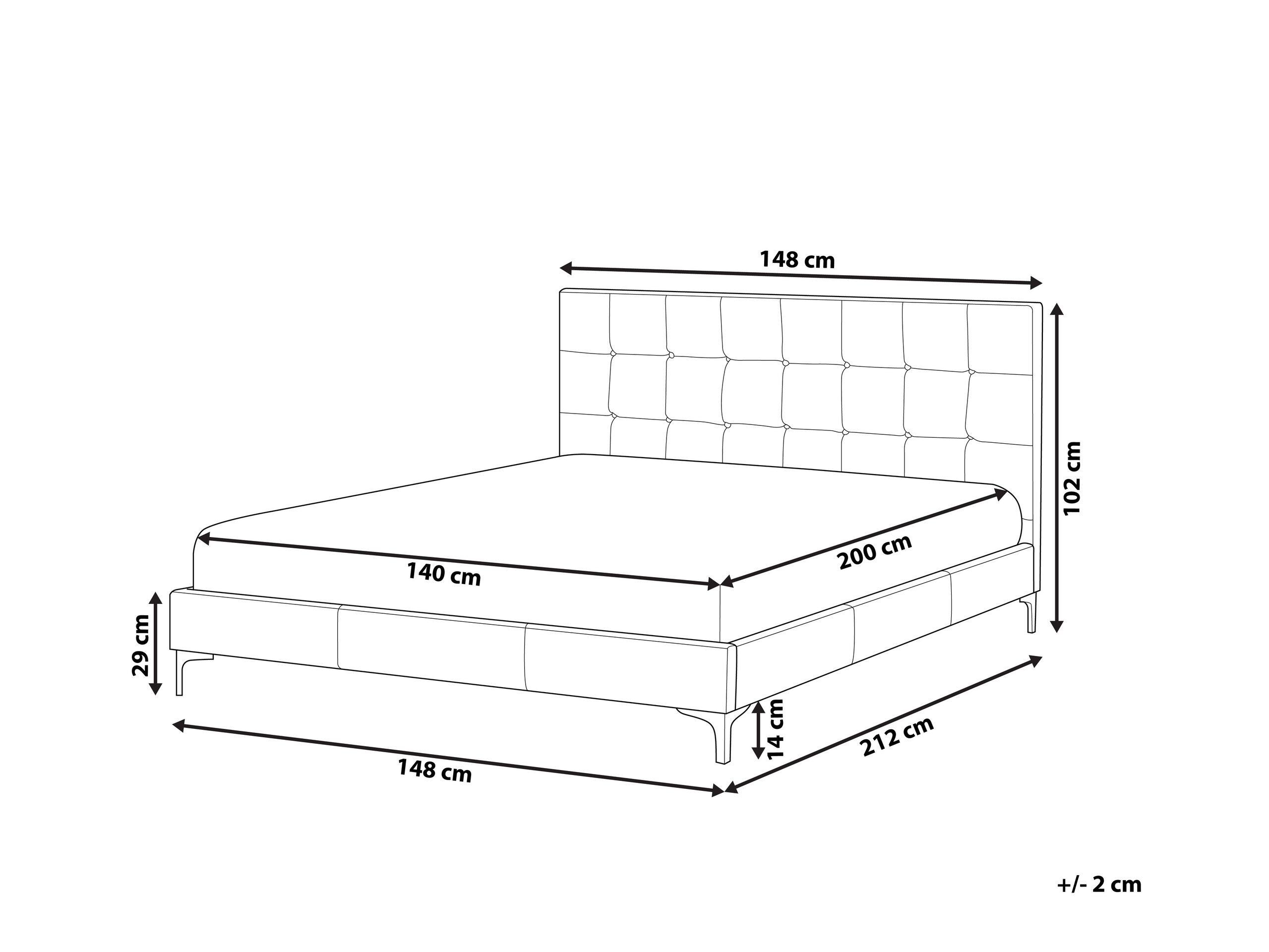 Beliani Letto con rete a doghe en Velluto Moderno AMBERT  