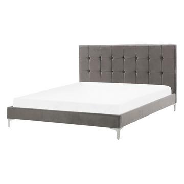 Bett mit Lattenrost aus Samtstoff Modern AMBERT