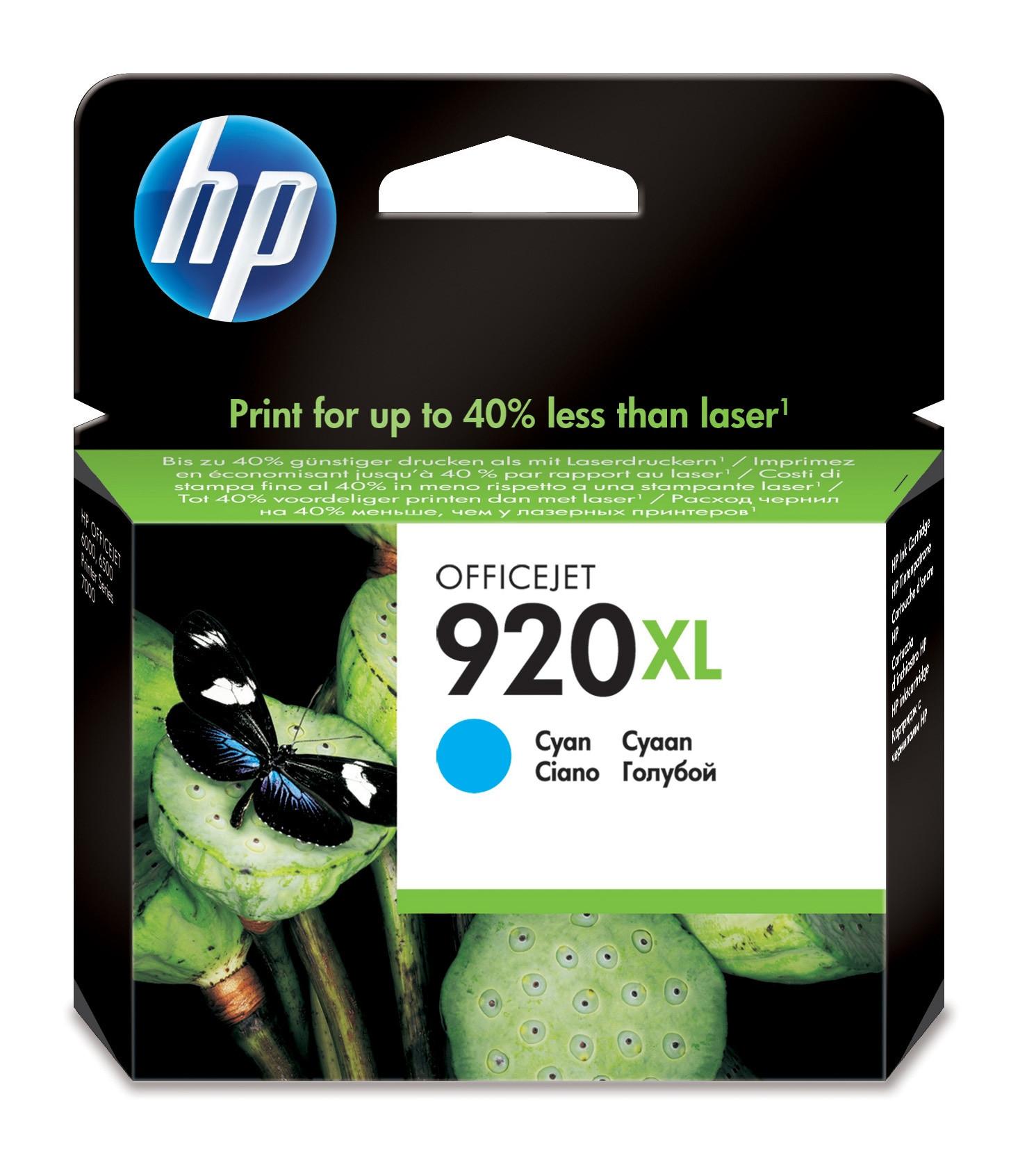 HP  920XL cartouche d'encre cyan grande capacité authentique 