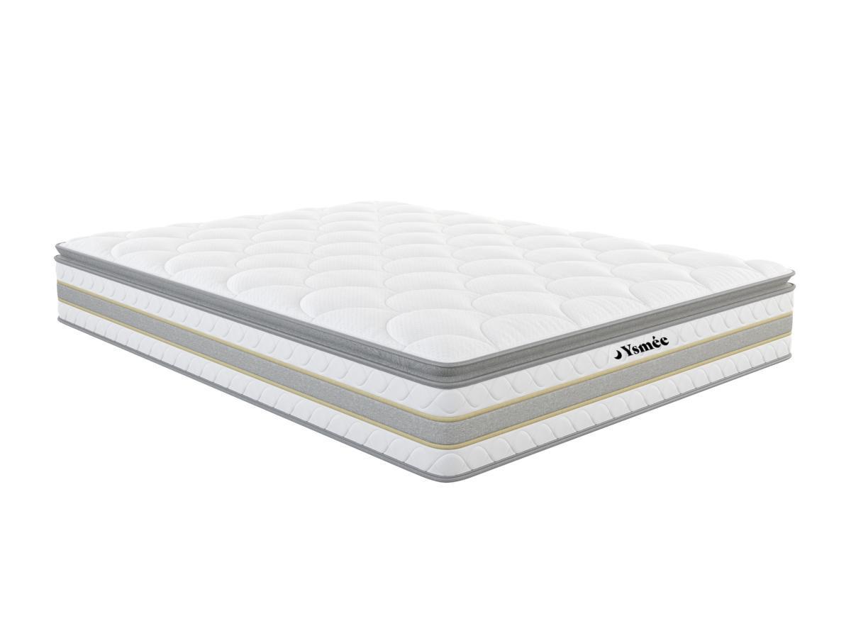 Ysmée Ensemble 180 x 200 cm sommier coffre blanc + matelas ressorts ensachés et surmatelas intégré ép.29cm - CANTERBURY de YSMÉE  