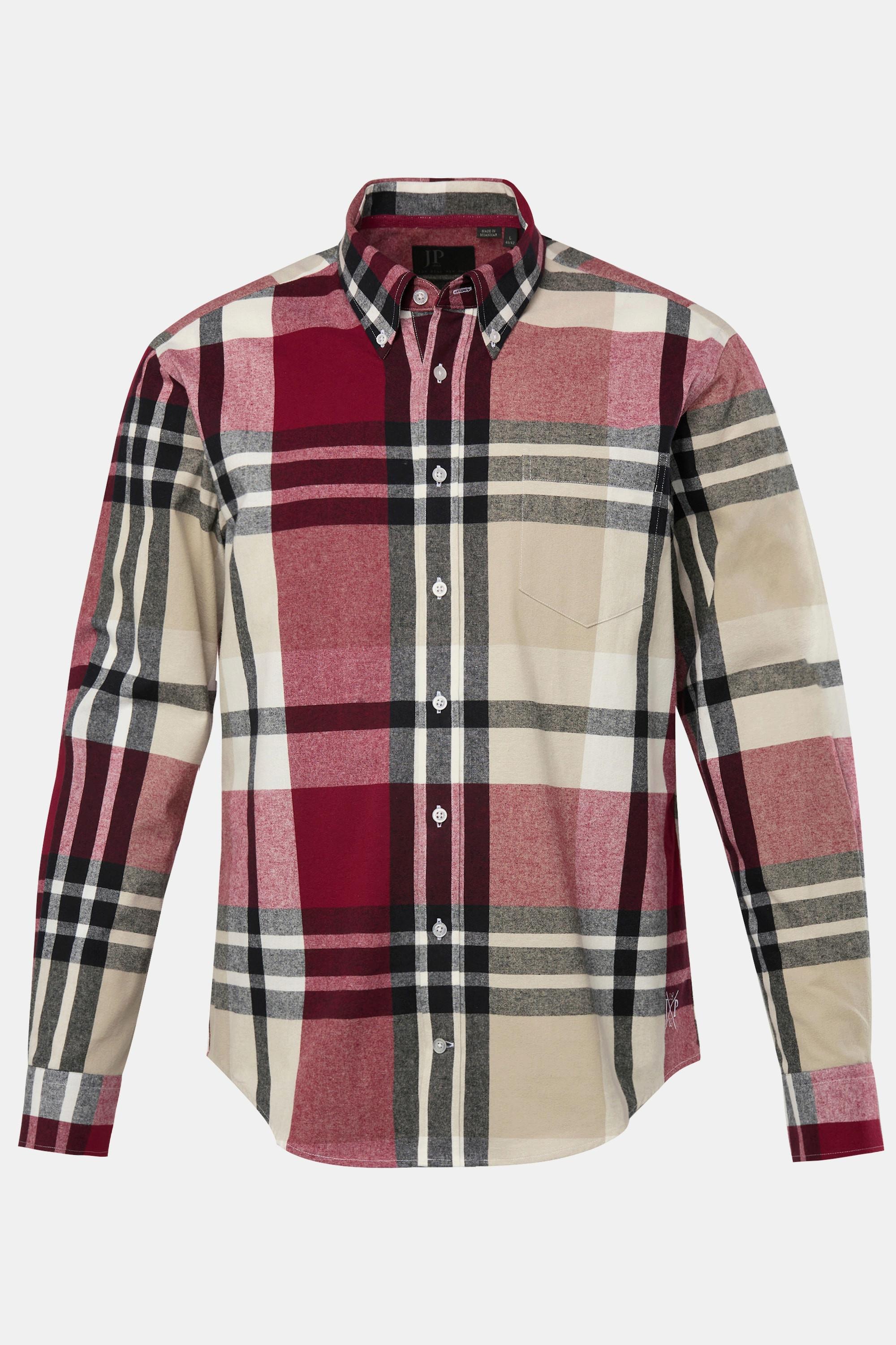 JP1880  Karo-Flanellhemd, Langarm, Buttondown-Kragen, Modern Fit 