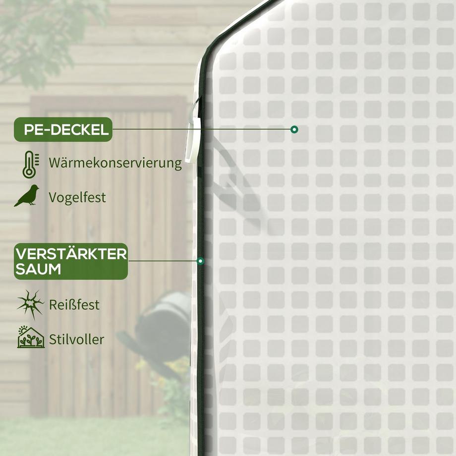 Northio Ersatzfolie PE-Folie Ersatzabdeckung mit UV-Schutz, Rolltür, Seitenfenster, Gewächshausfolie für Treibhaus, Tomatenhaus, 140 x 73 x 190 cm, Weiß  