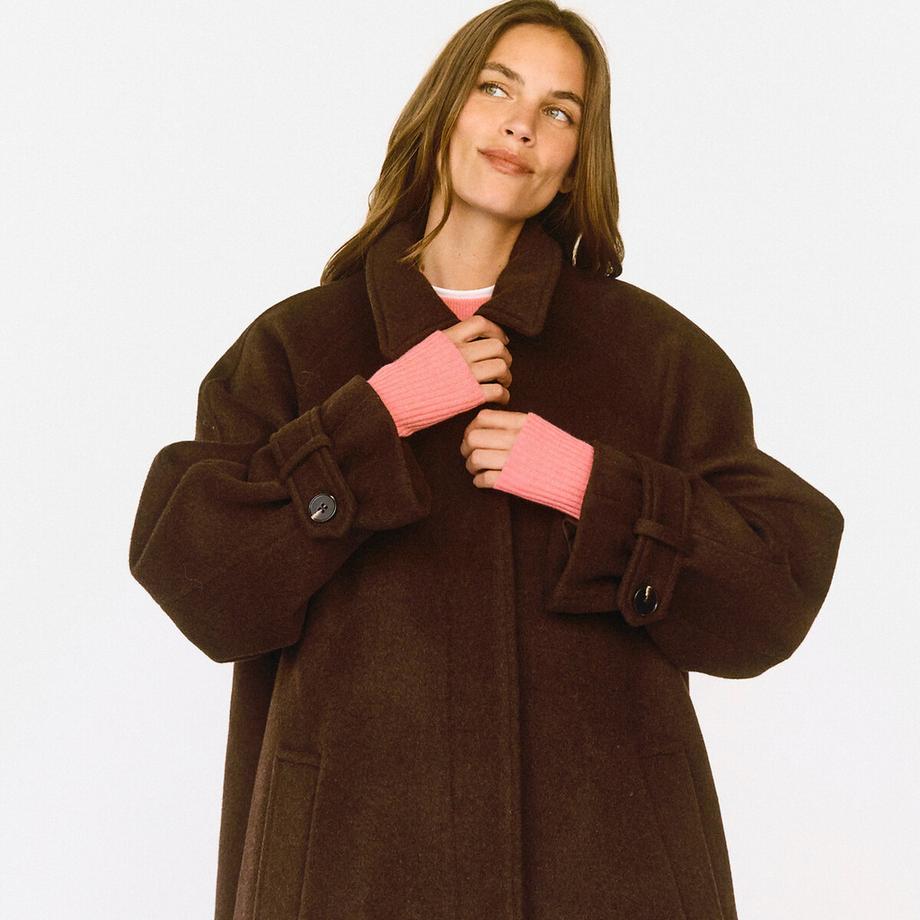 La Redoute Collections Manteau drap de laine mélangée  