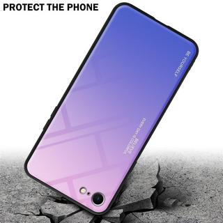 Cadorabo  Housse compatible avec Apple iPhone 7 / 7S / 8 / SE 2020 - Coque de protection bicolore en silicone TPU et dos en verre trempé 