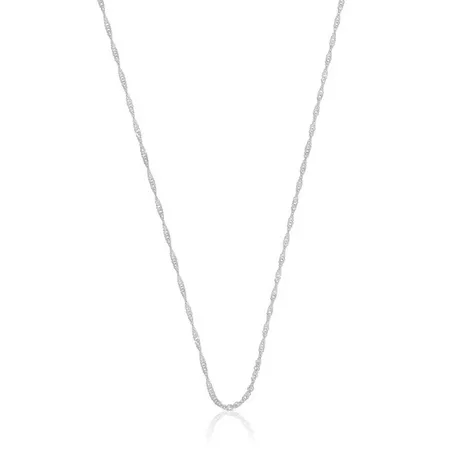 MUAU Schmuck  Collier Singapur Weissgold 375, 1.2mm, 55cm Silber