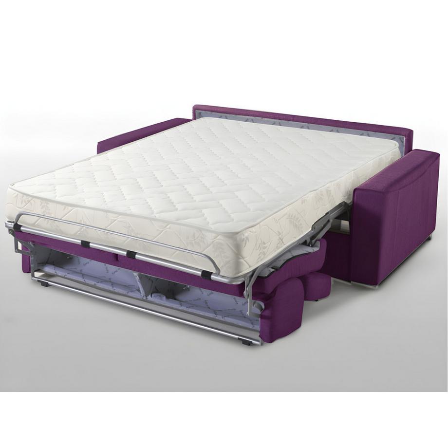 LINEA SOFA Divano letto 3 posti a ribalta in Tessuto Viola Larghezza Materasso 1Spessore VIZIR  