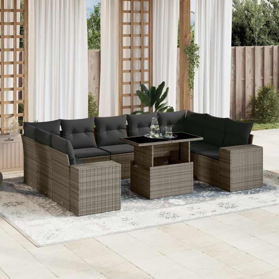 VidaXL set divano da giardino Polirattan  