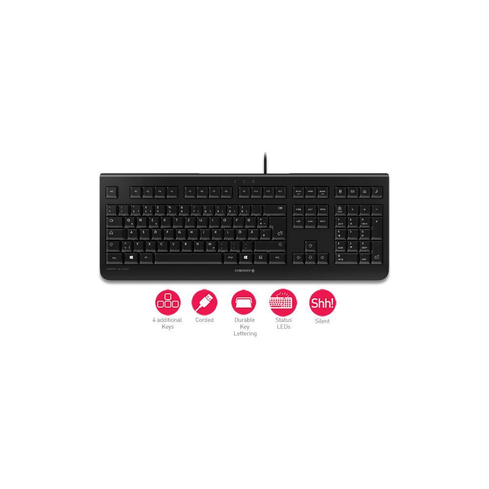 Cherry  Tastiera Svizzera, QWERTY, Windows® CHERRY KC 1000 Nero 