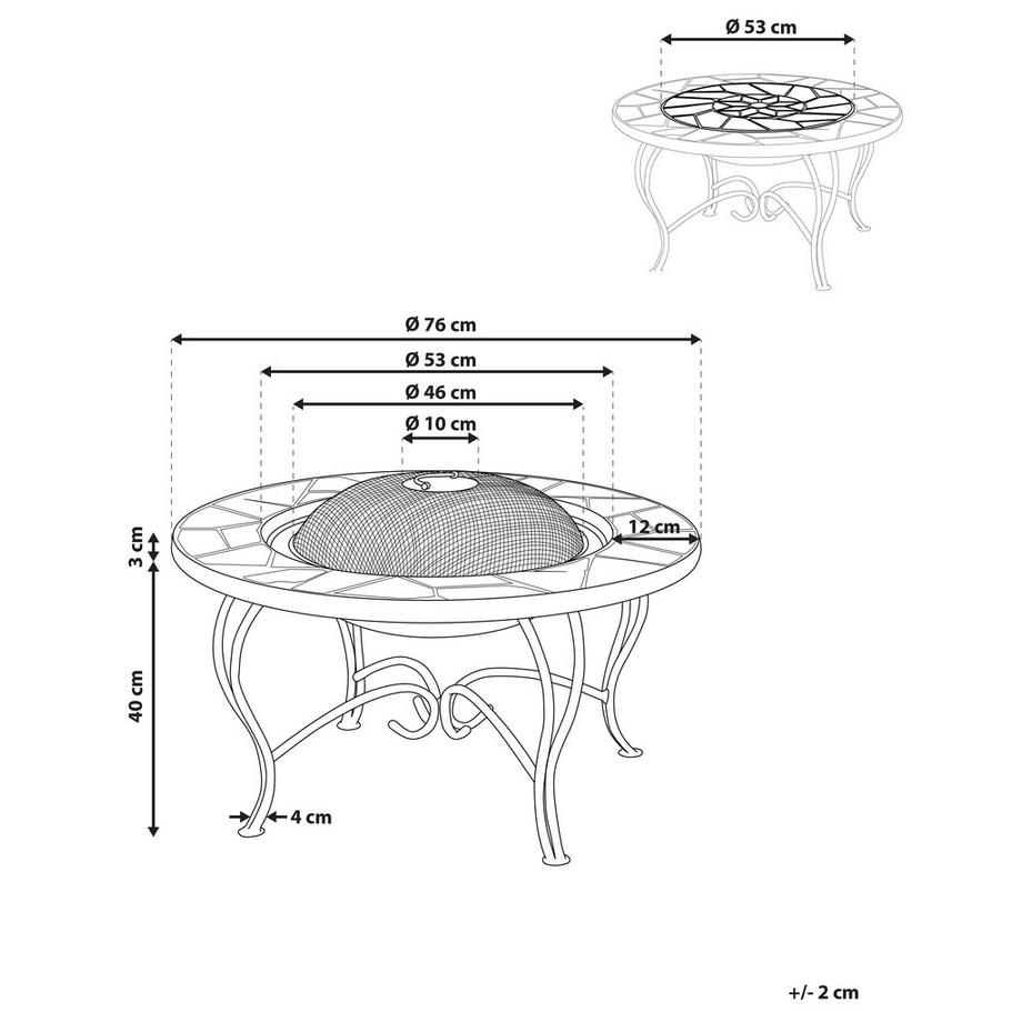 Beliani Camino con Griglia en Acciaio EREBUS  
