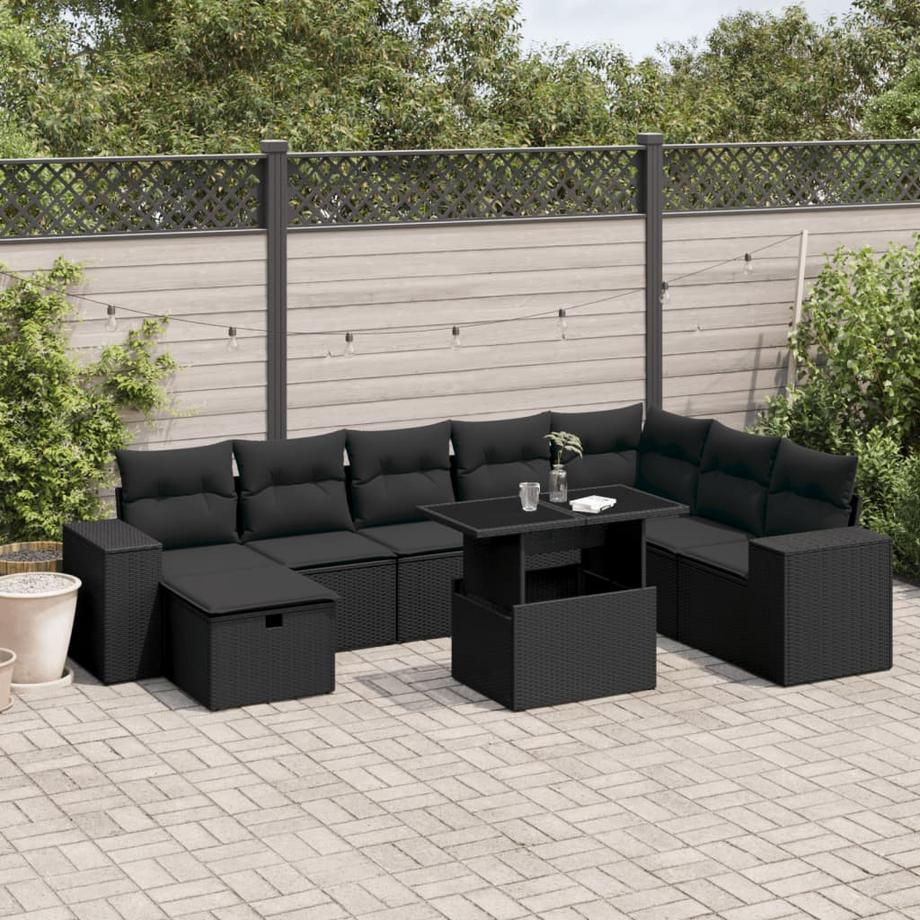 VidaXL set divano da giardino Polirattan  