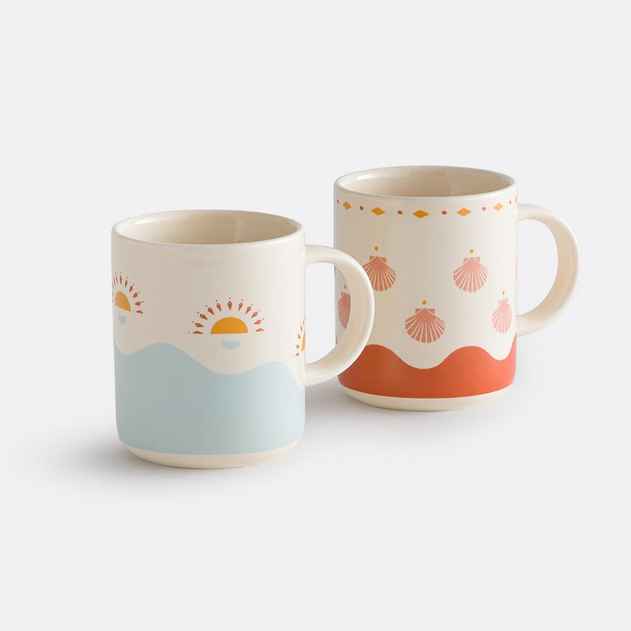 Lot de 2 mugs en porcelaine