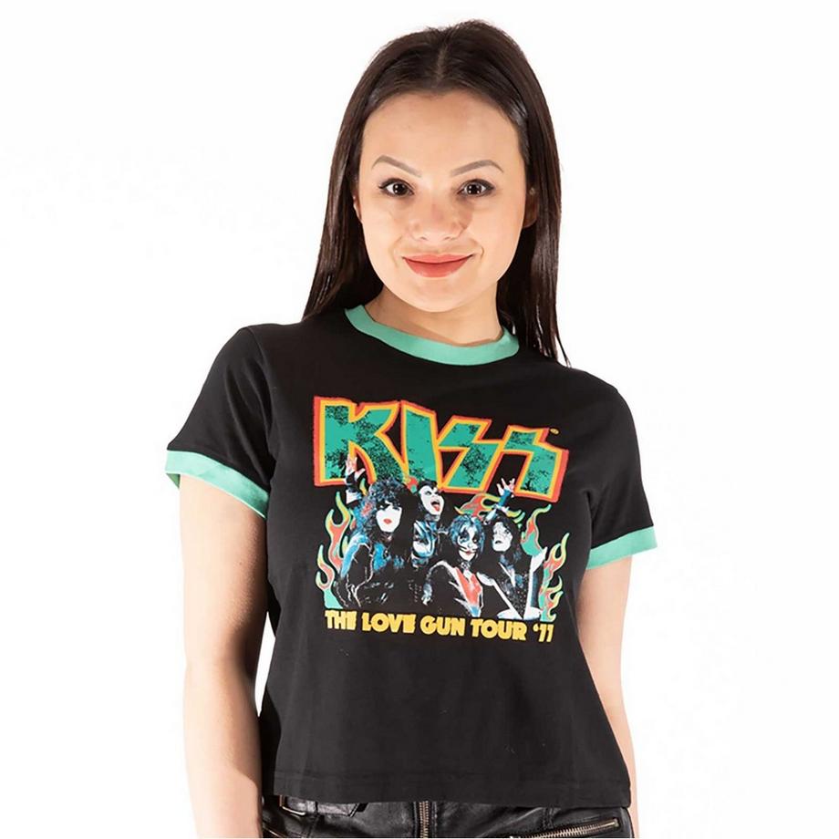 KISS St Paddy's Ringer Kurzes Top  