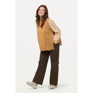 Ulla Popken  Cargohose Mary, weites Bein, Cargotaschen, Biobaumwolle 