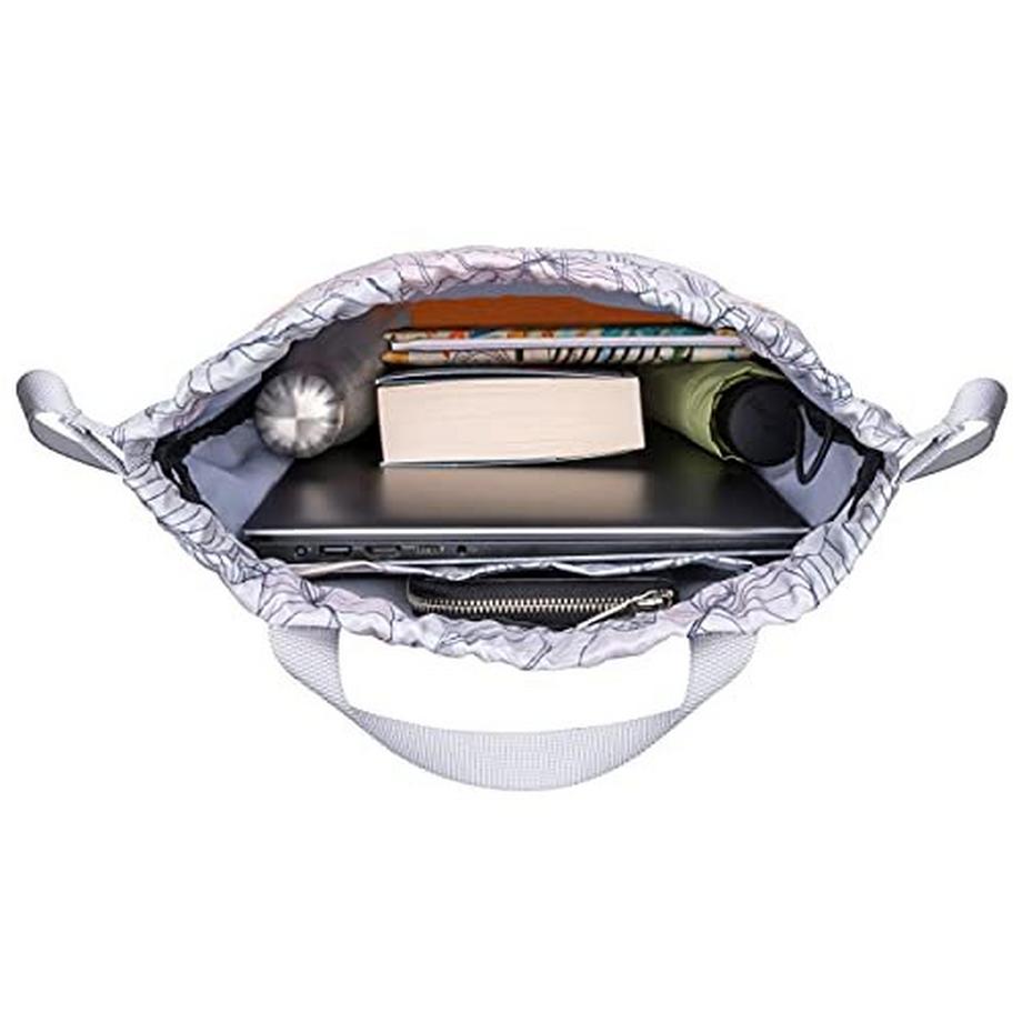 Only-bags.store Borsa a Sacco con Motivo No 7 Zaino Piccolo con Tasca Interna  